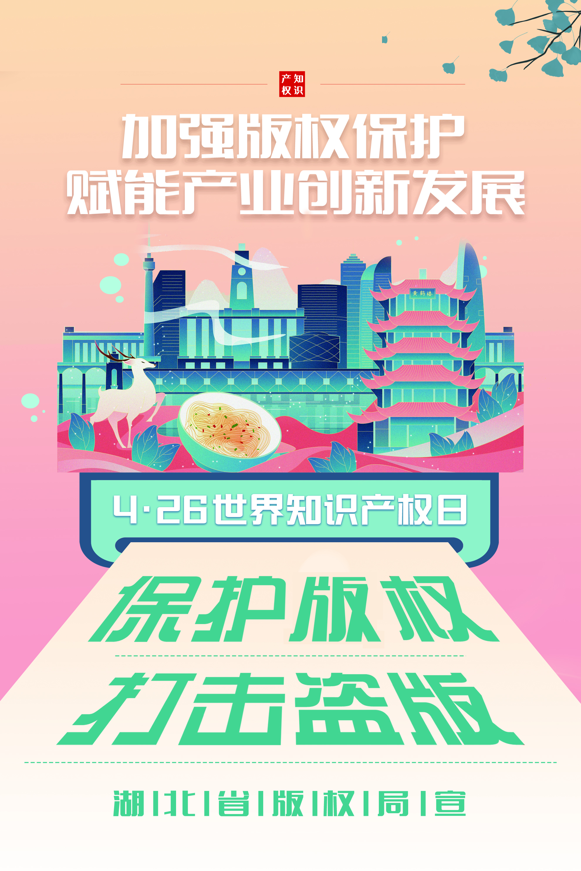 湖北省版權(quán)局4.26版權(quán)周宣傳海報(bào)