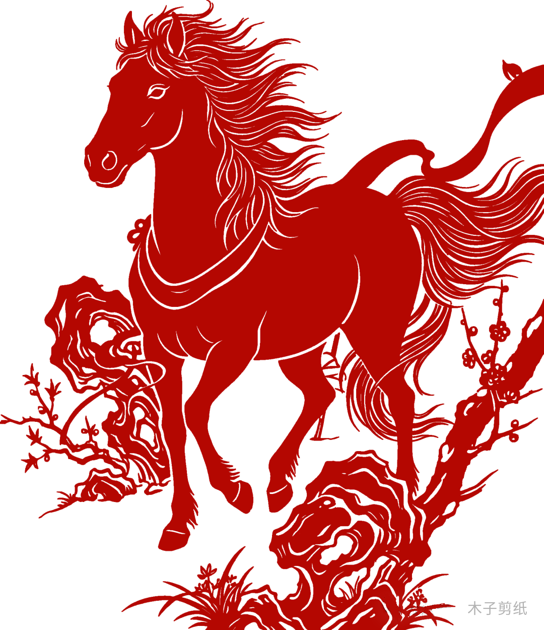 迎世界馬年，賞紅馬剪紙作品